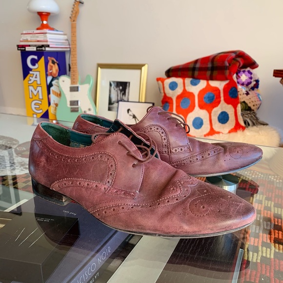 Ted Baker Men’s US 13 Burgundy Oxfords - Picture 5 of 7